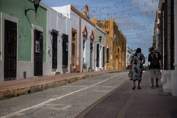 Μια Όμορφη Θέα Των Πολύχρωμων Κτιρίων Στην Πόλη Campeche — Φωτογραφία Αρχείου