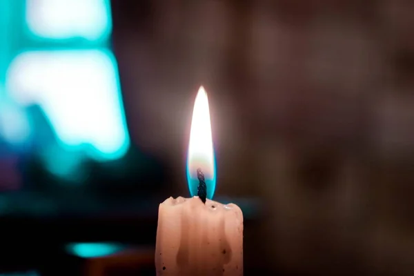 Eine Schöne Nahaufnahme Einer Kerzenflamme — Stockfoto