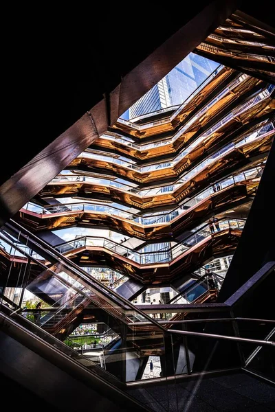 Vertikal Bild Insidan Oculus Byggnaden Hudson Yards New York — Stockfoto