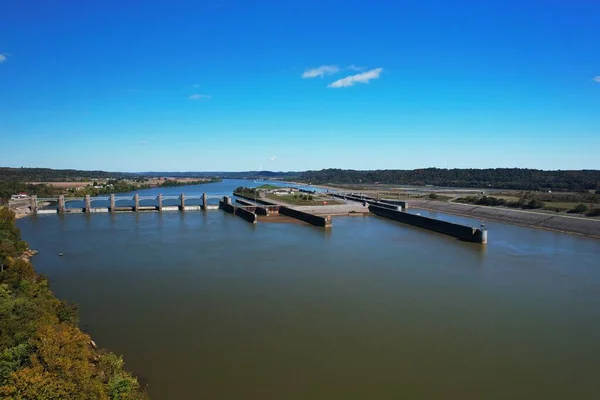 Robert Byrd Locks Dam Río Ohio Día Soleado Gallipolis Ferry —  Fotos de Stock