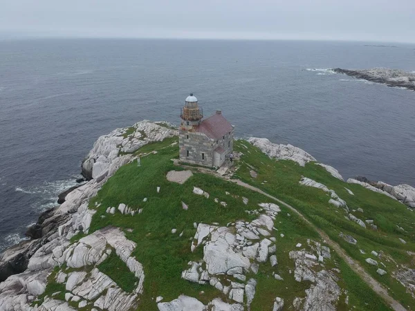 Old Lighthouse Peninsula Aerial — Stock Photo, Image