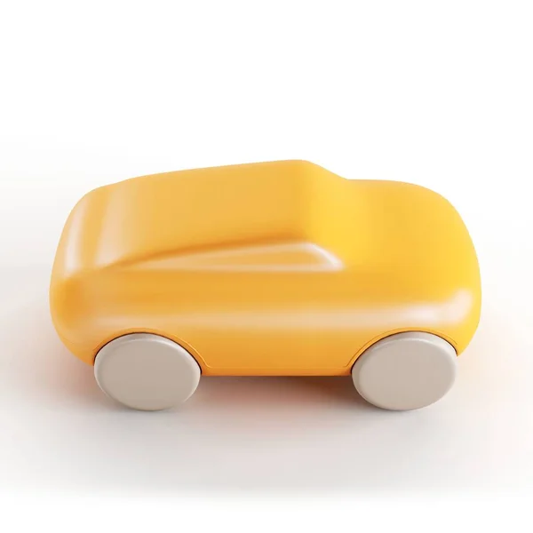白い背景に孤立したおもちゃの車の3Dイラスト — ストック写真