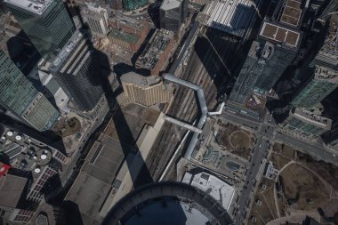 Toronto şehir merkezinde, Kanada 'da kuş bakışı bir fotoğraf.