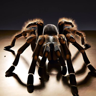 Stüdyo ışıklandırmasında bir tarantulanın dijital görüntüsü