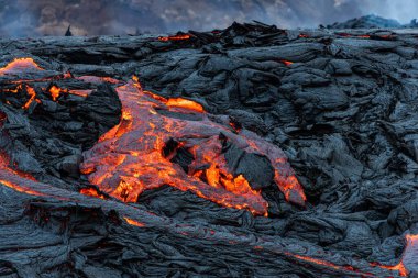 Hawaii 'de bir Kilauea kalkan volkanı.