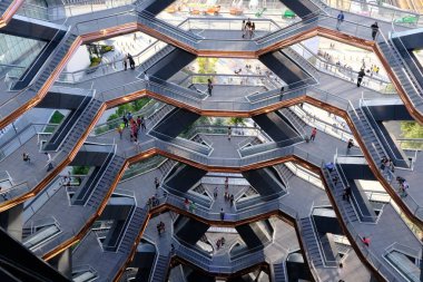 New York, ABD 'de güneşli bir günde, geminin zemininin manzarası.