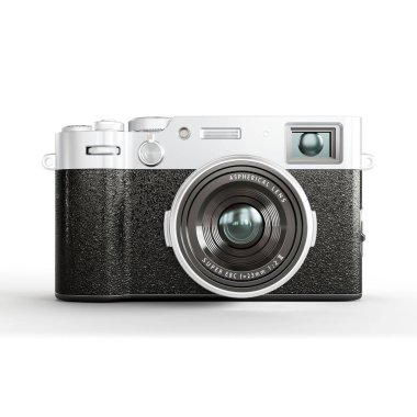 Beyaz arka planda izole edilmiş eski bir fotoğrafın üç boyutlu bir çizimi