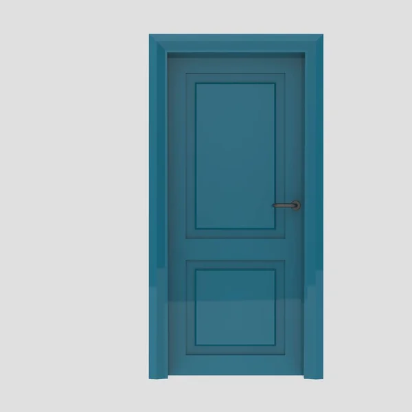 木制内门插画设置不同的开闭隔离白色背景 — 图库照片