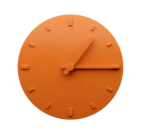 白い背景にミニマルオレンジの時計の3Dイラスト — ストック写真