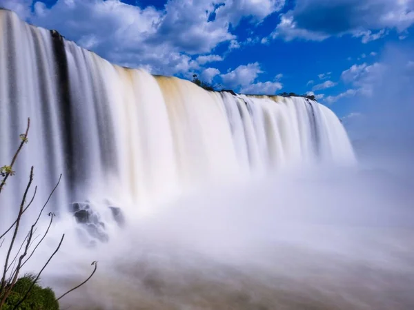 Long Exposure Shot Mesmerizing Iguazu Falls Argentina — Stock Photo, Image