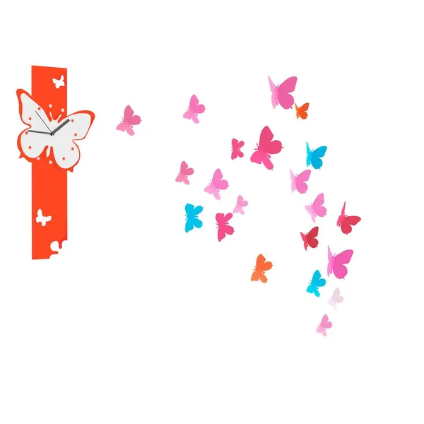 Una Ilustración Mariposas Coloridas Aisladas Sobre Fondo Blanco — Foto de Stock