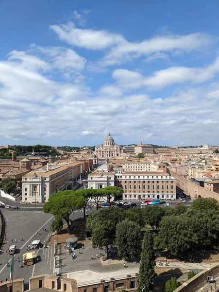Vertical Aerial View Peter Basilica Cloudy Blue Sky Background Vatican — Stock Photo, Image