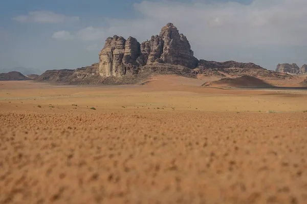 Piękne Ujęcie Pustyni Wadi Rum Ciągu Dnia Jordanii — Zdjęcie stockowe