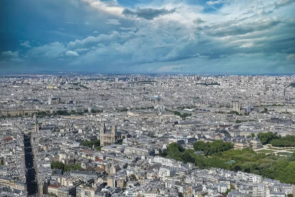 Parijs Vanuit Lucht Met Pompidou Centrum Saint Sulpice Kerk Senaat — Stockfoto