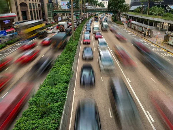 Cars Driving Freeway Daylight Gloucester Road Hing Kong Long Exposure — Stock Photo, Image