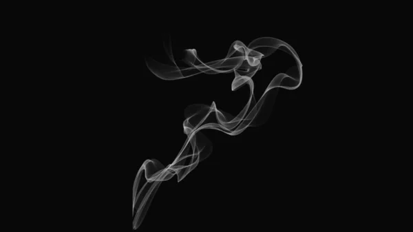 Fumaça Realista Renderizada Sobre Fundo Preto — Fotografia de Stock