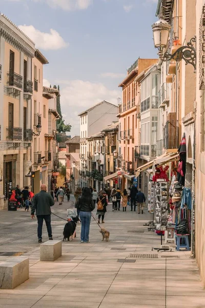Vertical Shot People Enjoying City Life Walking Granada Spain — Stock Photo, Image