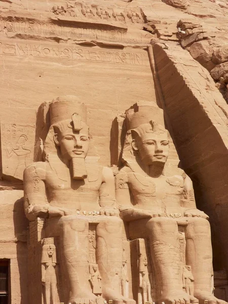 Храм Рамзеса Абу Сімбел Єгипет Його Ієрогліфами Старожитностями — стокове фото