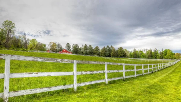 Landscape View Fence Village — Stock Photo, Image