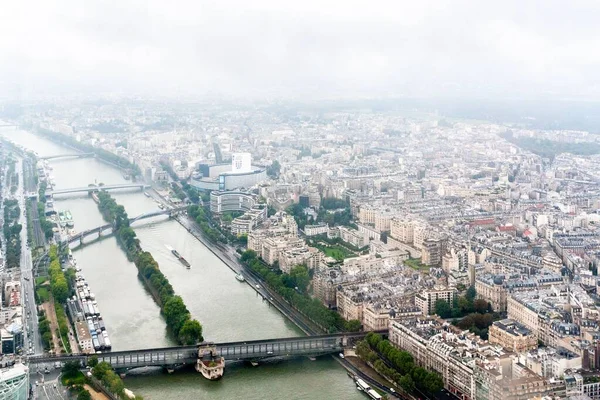 Una Splendida Vista Parigi Con Senna Dalla Torre Eiffel Francia — Foto Stock