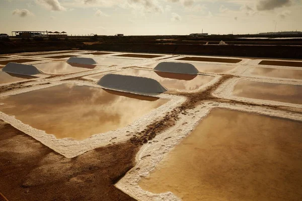 Number Faro Salt Flats Sea Salt Made Harvested Rural Area — Stock Photo, Image