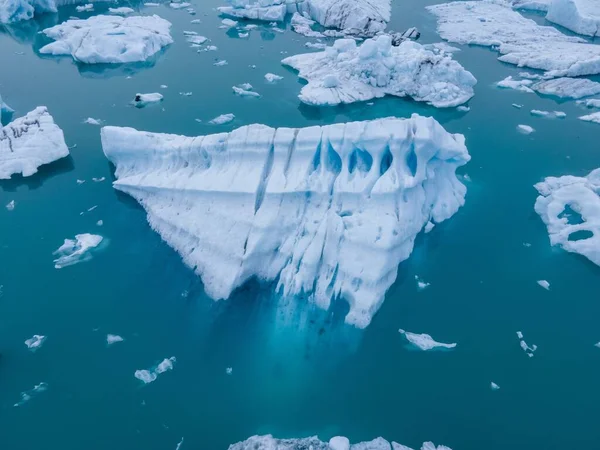 海の氷河の空中風景 — ストック写真