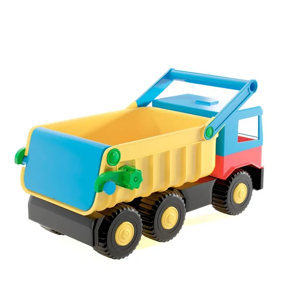 Close Carro Brinquedo Colorido Isolado Fundo Branco — Fotografia de Stock