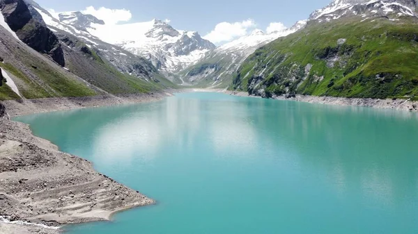 Turquoise Indah Bendungan Kaprun Tinggi Gunung Waduk Pegunungan Alpine Austria — Stok Foto