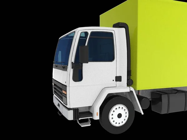 トラックバン輸送隔離されたレンダリング白い背景に3Dイラスト — ストック写真