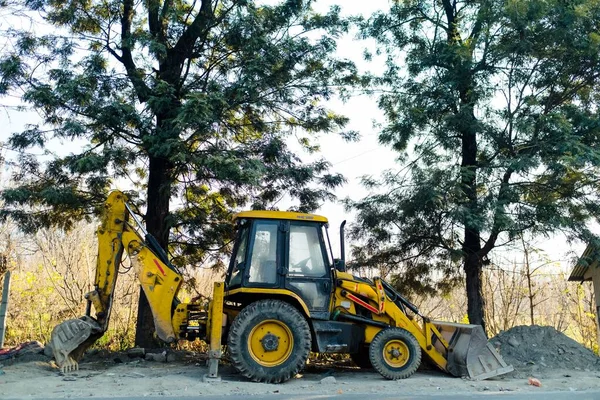 Yellow Jcb Tractor Excavator Heavy Duty Equipment Vehicle — Stock Photo, Image