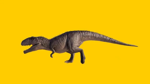 在黄色的空白背景上孤立的恐龙的图解 — 图库照片