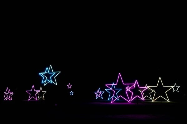 Ein Blick Auf Beleuchtete Sterne Auf Dem Blenheimer Weihnachtsbeleuchtungsweg — Stockfoto