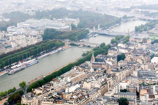 Krásný Výhled Paříž Řekou Seine Eiffelovy Věže Francii — Stock fotografie
