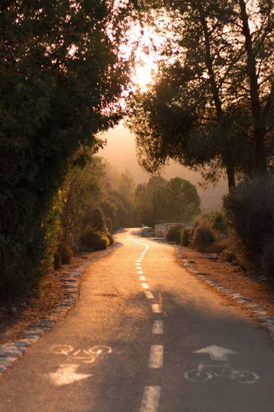 Περιπατητικός Δρόμος Την Ώρα Του Ηλιοβασιλέματος — Φωτογραφία Αρχείου
