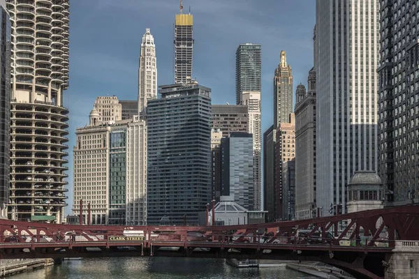Chicago Illinois Abd Deki Gökdelenlerin Güzel Bir Görüntüsü — Stok fotoğraf