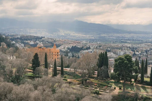 Widok Krajobrazu Andaluzji Granada Widok Miasto Hiszpanii — Zdjęcie stockowe