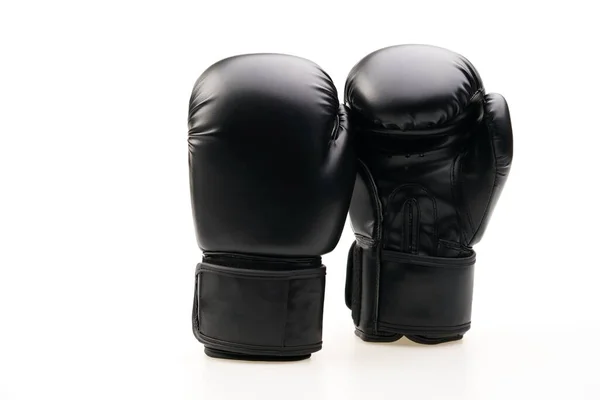 Ett Par Svarta Boxningshandskar Isolerade Vit Bakgrund — Stockfoto