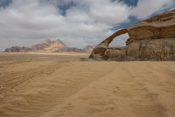 Чудовий Знімок Пустелі Ваді Рум Протягом Дня Йорданії — стокове фото