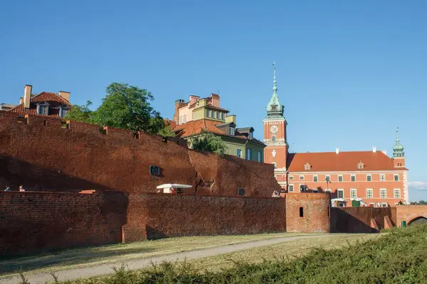 Detailní Záběr Fasády Historických Budov Varšavě Polsko — Stock fotografie
