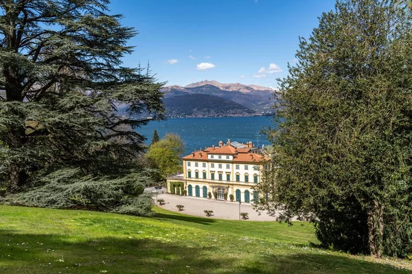 Parque Villa Pallavicino Stresa Con Vistas Lago Maggiore Piamonte Italia — Foto de Stock