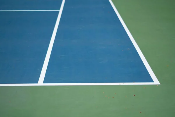 Linea Laterale Destra Campo Tennis Blu Con Linee Bianche Concetto — Foto Stock