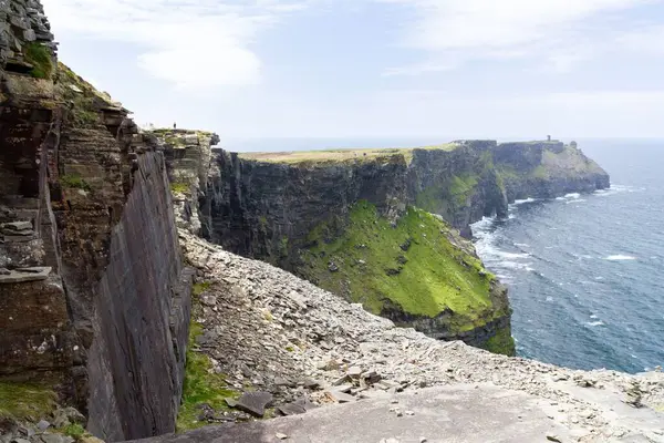 Вид Скалы Мохера Вдоль Живописного Побережья Графстве Клэр Ирландия — стоковое фото