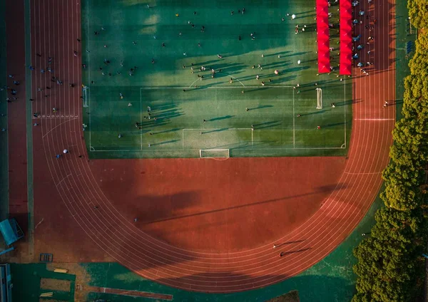 Вид Высоты Птичьего Полета Корт Спортивных Соревнований — стоковое фото