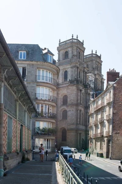 Architecture Ancienne Des Bâtiments Ville Rennes France Contre Ciel Bleu — Photo