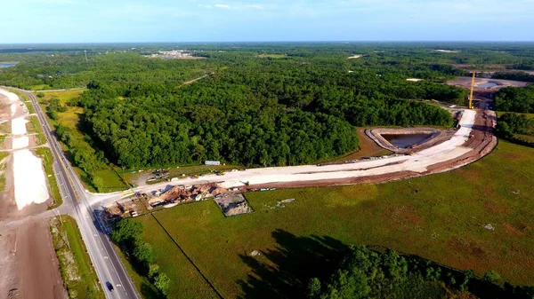 Drone Shot Rural Road Land Lakes Florida Usa — Stock Photo, Image