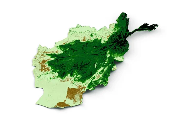 Topografická Ilustrace Afghánské Mapy Odstínem Hypnotické Elevace Bílém Pozadí — Stock fotografie