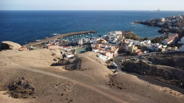 Drönarbild San Miguel Tajao Stad Med Fiskehamn Teneriffa Kanarieöarna — Stockfoto