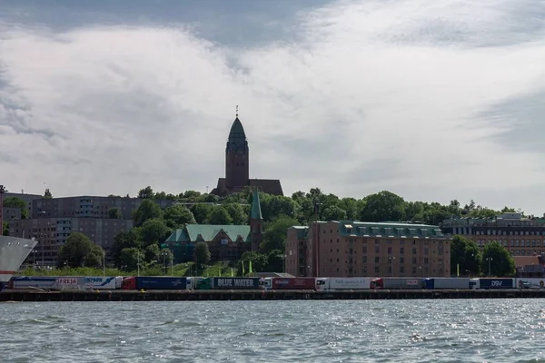 Sveç Göteborg Kentindeki Gota Alv Nehrinin Kıyısındaki Tarihi Yapıların Güzel — Stok fotoğraf