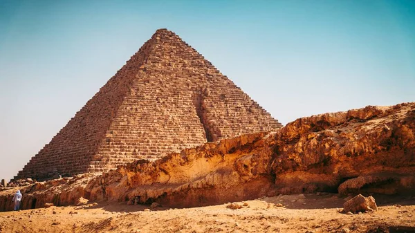 Древняя Великая Пирамида Гизы Египте — стоковое фото