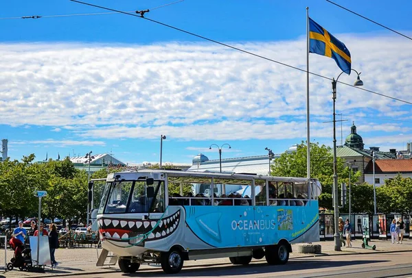 Oceanbus Crowdy Street Funny Design Taking Tourists Sightseeing Gothenburg Sweden — Stock Photo, Image